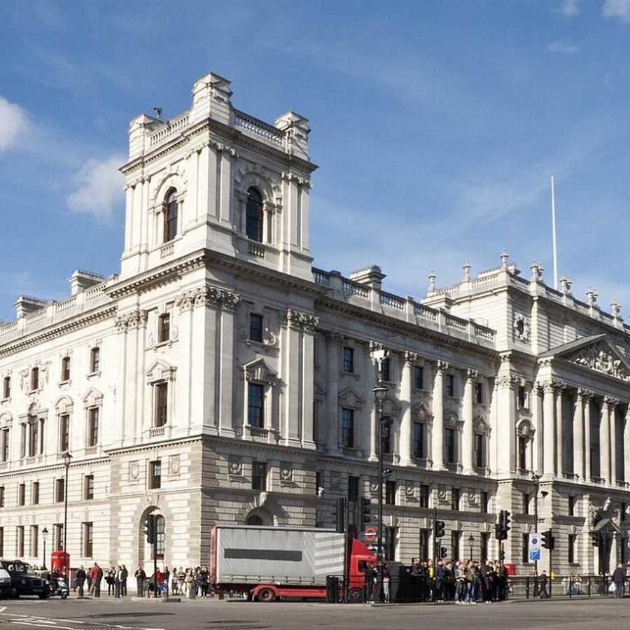 The HM Treasury building on Great George Street, Westminster