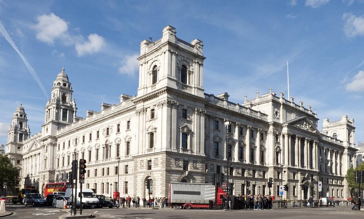 The HM Treasury building on Great George Street, Westminster