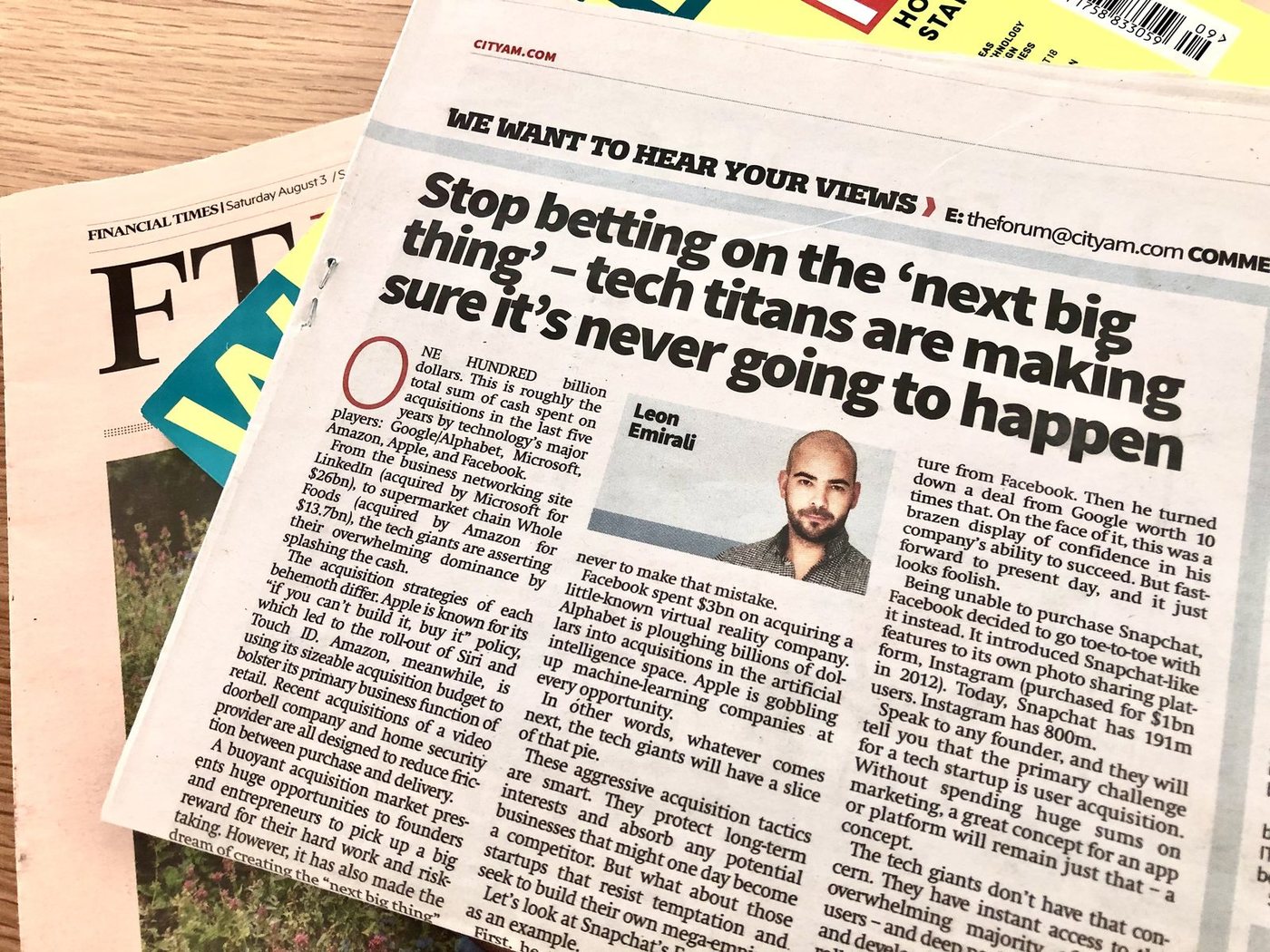 A City AM column by Leon Emirali